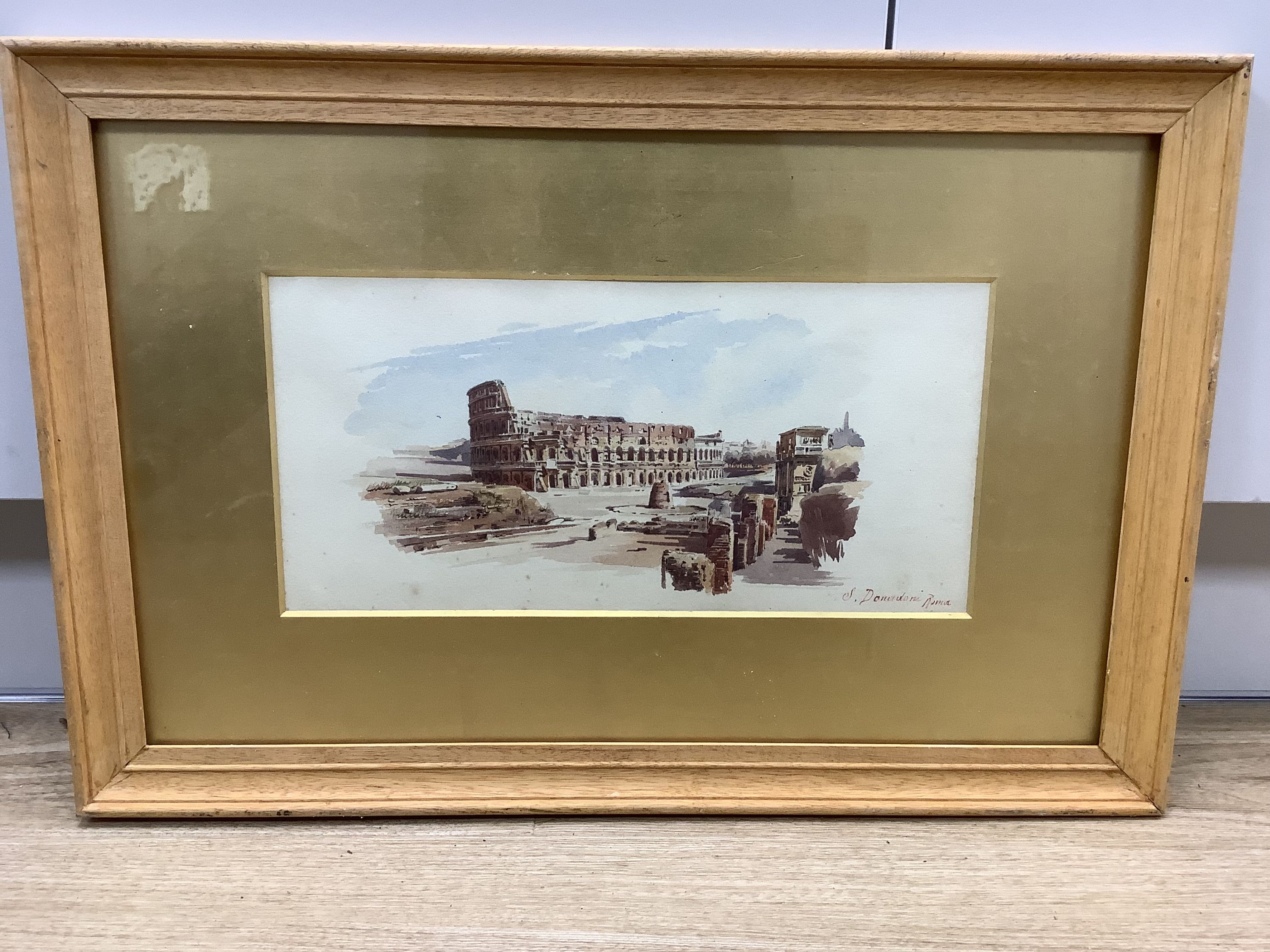 Stefano Donadoni (1844-1911), watercolour, The Colosseum, Rome, signed, 16 x 34cm